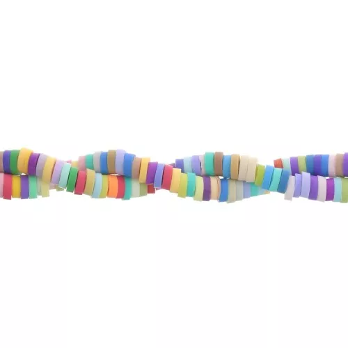 Perle rondelle in pasta polimerica Heishi 3,5x1 mm - Multicolore x40cm