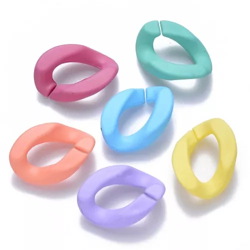 Maglie ovali ritorte 30x21 mm - Opaco multicolore x20