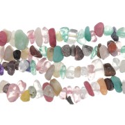 Mix di chips in pietre gemme e imitazioni gemme 8 - 11 mm - Multicolore x80cm