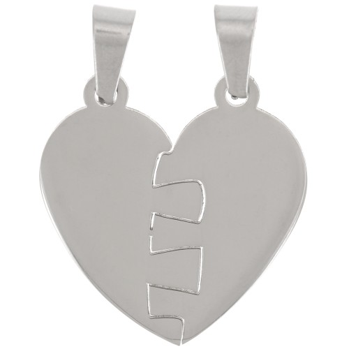 Pendente cuore separabile 25x24 mm - Acciaio inossidabile 304 x1