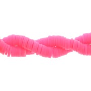 Perline rondelle in argilla polimerica Heishi 6x1 mm - Rosa fluorescente x40cm