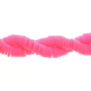 Perline rondelle in argilla polimerica Heishi 6x1 mm - Rosa fluorescente x40cm