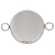 Distanziatore incastonato per cabochon a fondo piatto da 14 mm - Acciaio inossidabile 304L x1