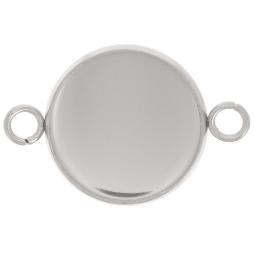 Distanziatore incastonato per cabochon a fondo piatto da 14 mm - Acciaio inossidabile 304L x1