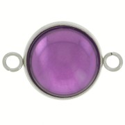 Distanziatore incastonato per cabochon a fondo piatto da 14 mm - Acciaio inossidabile 304L x1