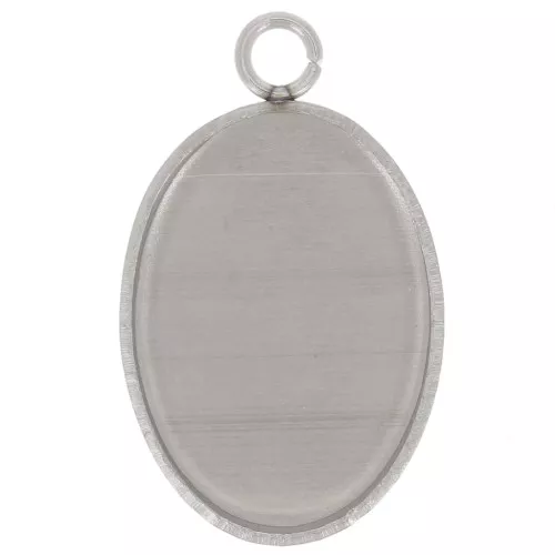 Pendente per cabochon fondo piatto 14x10 mm - Acciaio inox 304 x1