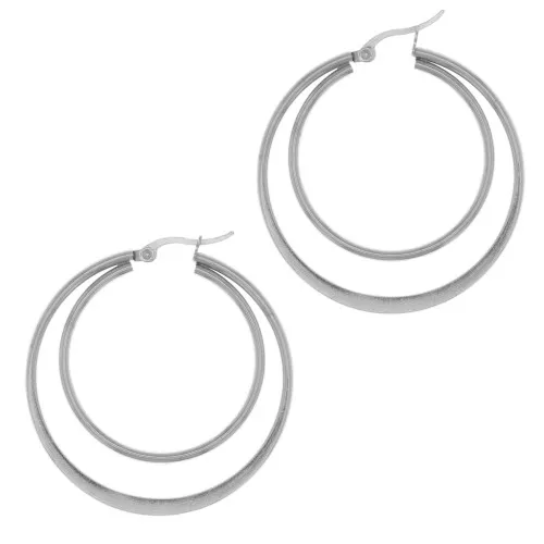 Orecchini cerchio a doppio filo design 43,5 mm - Acciaio inossidabile 201 x2