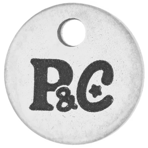 Ciondoli personalizzati da 12 mm con logo simplice - Acciaio inossidabile 304 x100