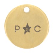 Charms personalizzati da 10mm con logo simplice- acciaio inox 304 dorato x100|raw }}