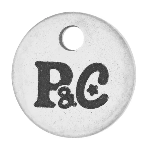 Ciondoli personalizzati da 8 mm con logo simplice - Acciaio inossidabile 304 x100