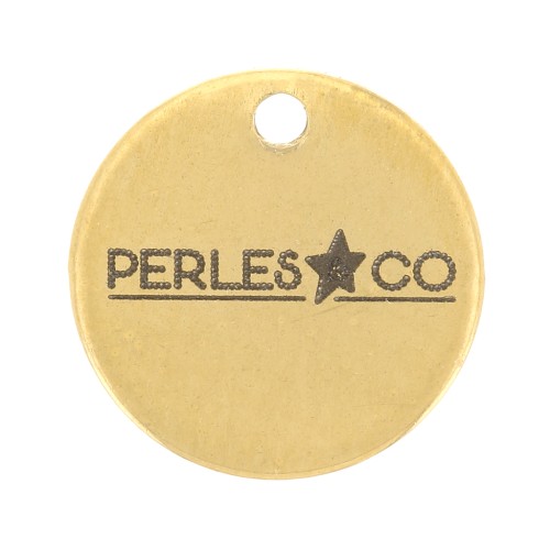 Ciondoli personalizzati 8mm con logo complesso - acciaio inox 304 dorato x100