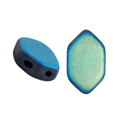 Perle in vetro Paros® par Puca® 7x4mm Jet Mat AB x10g
