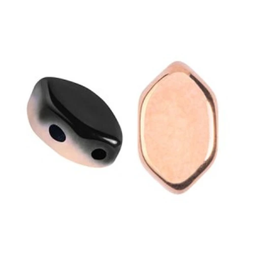 Perle in vetro Paros® par Puca® 7x4mm Jet Capri Gold x10g