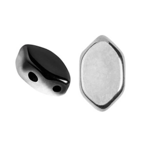 Perle in vetro Paros® par Puca® 7x4mm Jet Silver x10g
