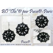 Perle in vetro Paros® par Puca® 7x4mm Jet Silver x10g