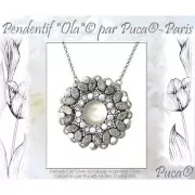 Perle in vetro Paros® par Puca® 7x4mm Jet Silver x10g