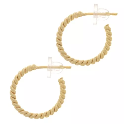 Orecchini cerchio corda ritorta 19 mm - placcato oro 3 micron x2