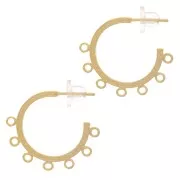 Orecchini cerchio aperto da 20 mm con 7 anelli chiusi - placcato oro 3 micron x2