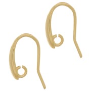Ganci per orecchie di design da 15 mm - placcati oro 3 micron x2