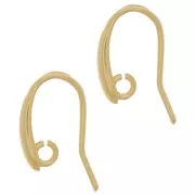 Ganci per orecchie di design da 15 mm - placcati oro 3 micron x2