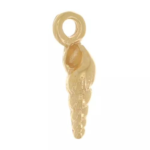 Ciondolo a conchiglia 13x3 mm - 3 micron placcato oro x1