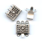 Chiusura 3 fili mm. 10 argentata brunita x2