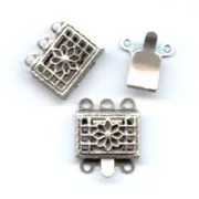 Chiusura 3 fili mm. 10 argentata brunita x2