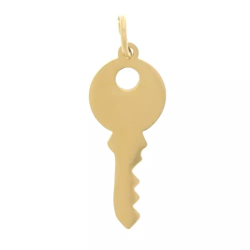 Ciondolo Chiave 15x6 mm - acciaio inossidabile 316L dorato x1