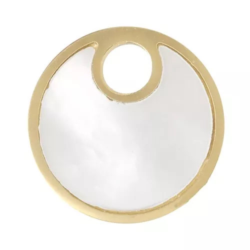 Fascino rotondo di madreperla di 12mm - 316L oro acciaio inossidabile x1