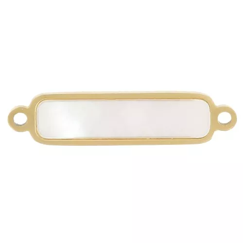 Distanziare rettangolare 18x4mm con madreperla - acciaio inox 316L dorato x1