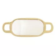 Distanziatore rettangolare 17x6mm con madreperla - acciaio inox 304 dorato x1