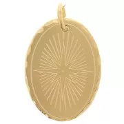 Pendente stella polare ovale 18x13 mm - acciaio inossidabile dorato 304 dorato x1