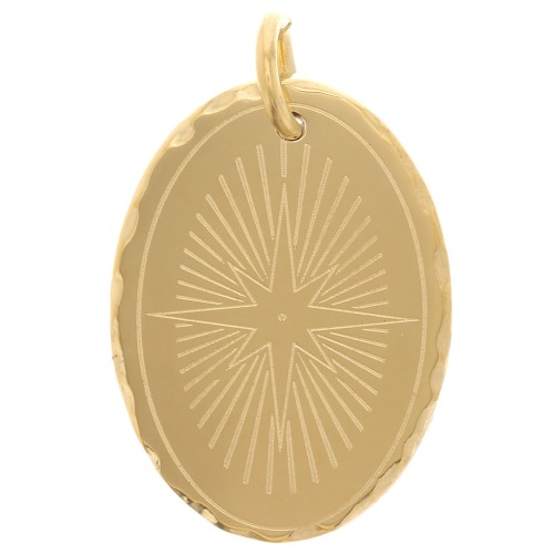 Pendente stella polare ovale 18x13 mm - acciaio inossidabile dorato 304 dorato x1