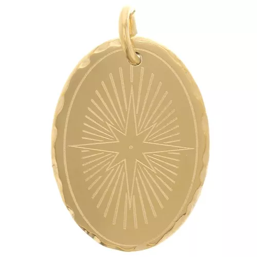 Pendente stella polare ovale 18x13 mm - acciaio inossidabile dorato 304 dorato x1