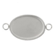 Distanziatore castone per cabochon a fondo piatto 14x10 mm - acciaio inox304 x1