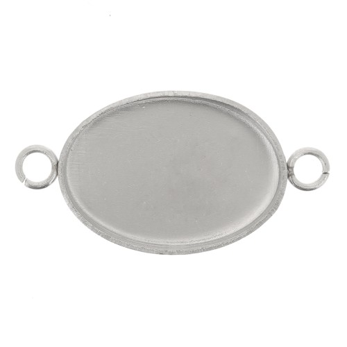 Distanziatore castone per cabochon a fondo piatto 14x10 mm - acciaio inox304 x1