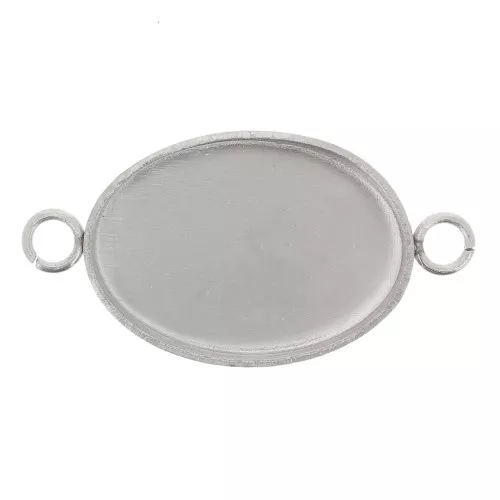 Distanziatore castone per cabochon a fondo piatto 14x10 mm - acciaio inox304 x1