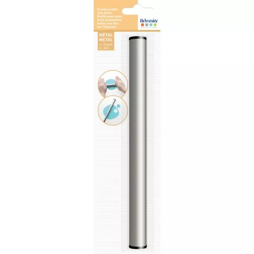 Rullo per argilla polimerica 23,5x2cm - Acciaio inox x1