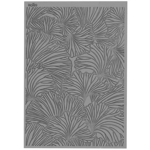 Foglio di struttura Moiko per pasta polimerica 97x68 mm - Foglia esotica 11,47 x1