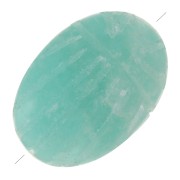 Perla ovale incisa di scarabeo 14x10 mm pietra semipreziosa- Amazonite x1|raw }}