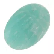 Perla ovale incisa di scarabeo 14x10 mm pietra semipreziosa- Amazonite x1