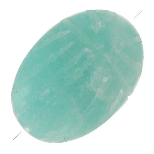 Perla ovale incisa di scarabeo 14x10 mm pietra semipreziosa- Amazonite x1
