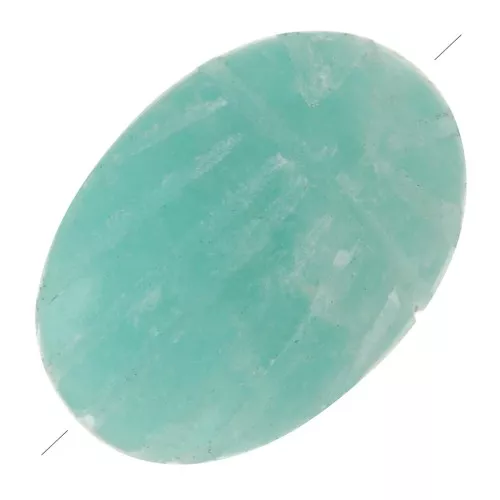 Perla ovale incisa di scarabeo 14x10 mm pietra semipreziosa- Amazonite x1
