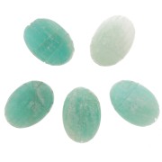 Perla ovale incisa di scarabeo 14x10 mm pietra semipreziosa- Amazonite x1