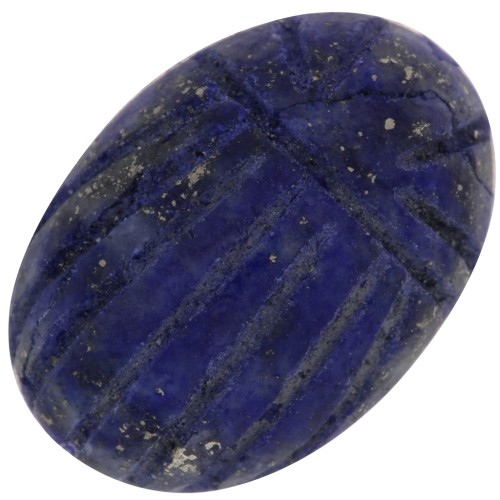 Sfera ovale incisa di scarabeo 14x10 mm pietra semipreziosa - Lapislazzuli x1
