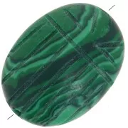 Perlina di scarabeo incisa ovale 16x12mm imitazion pietra semipreziosa - Malachite