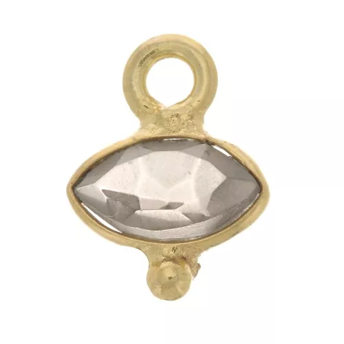 Ciondolo sfaccettato e pallina 8x7mm - dorato oro fino - Topaz x1