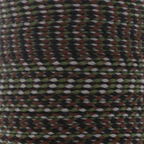 Cordoncino di cotone intrecciato 2 mm - Marrone - Cachi - Nero - Grigio x1m