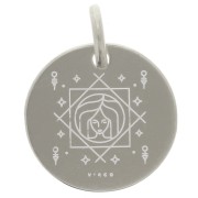 Ciondolo rotondo 13,5 mm - segno zodiacale Virgo - Argento 925 x1