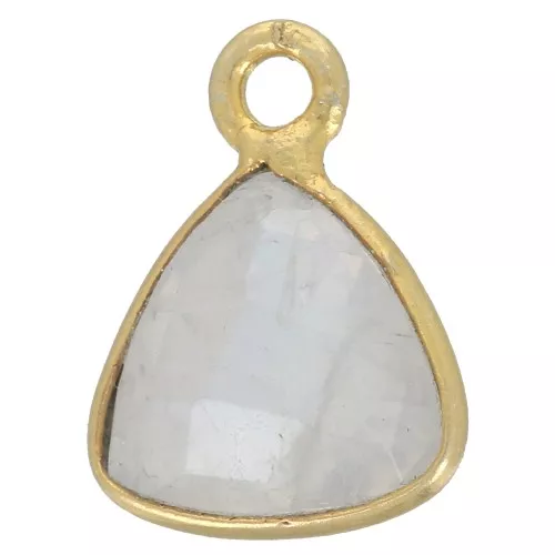 Ciondolo triangolo 12x9 mm pietra semipreziosa - dorato - Pietra di luna